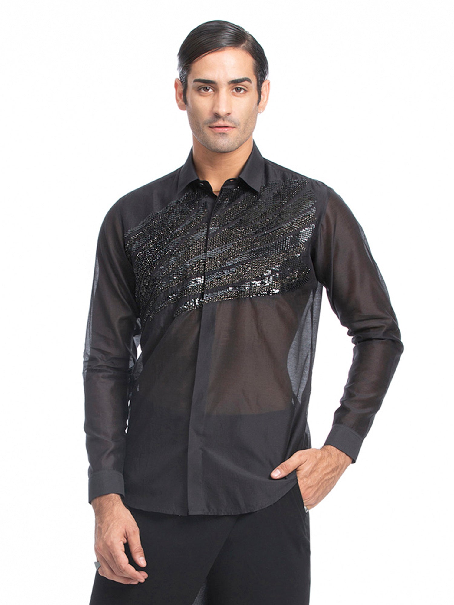 metallic shirt mens