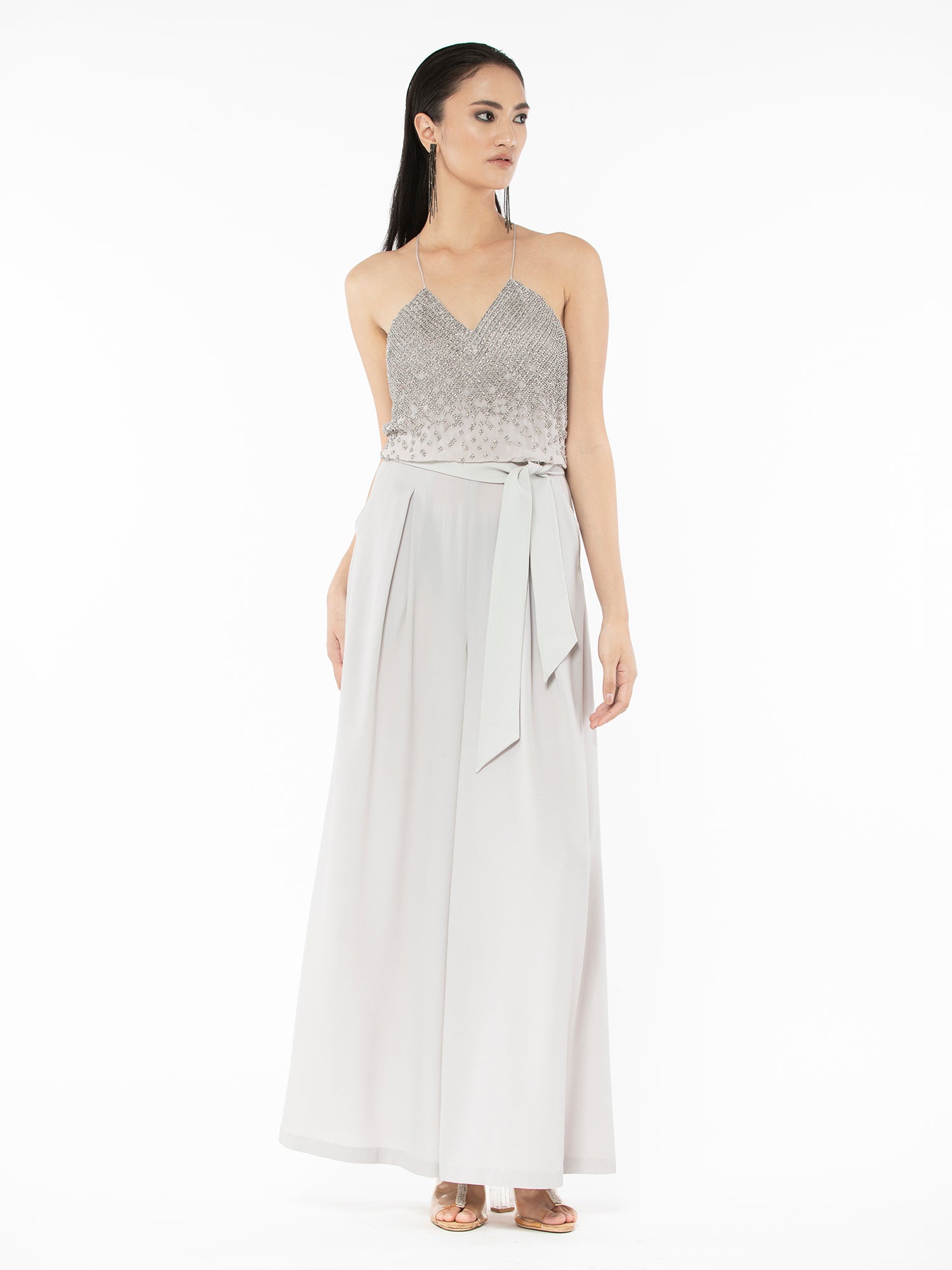 Silver best sale embellished jumpsuit