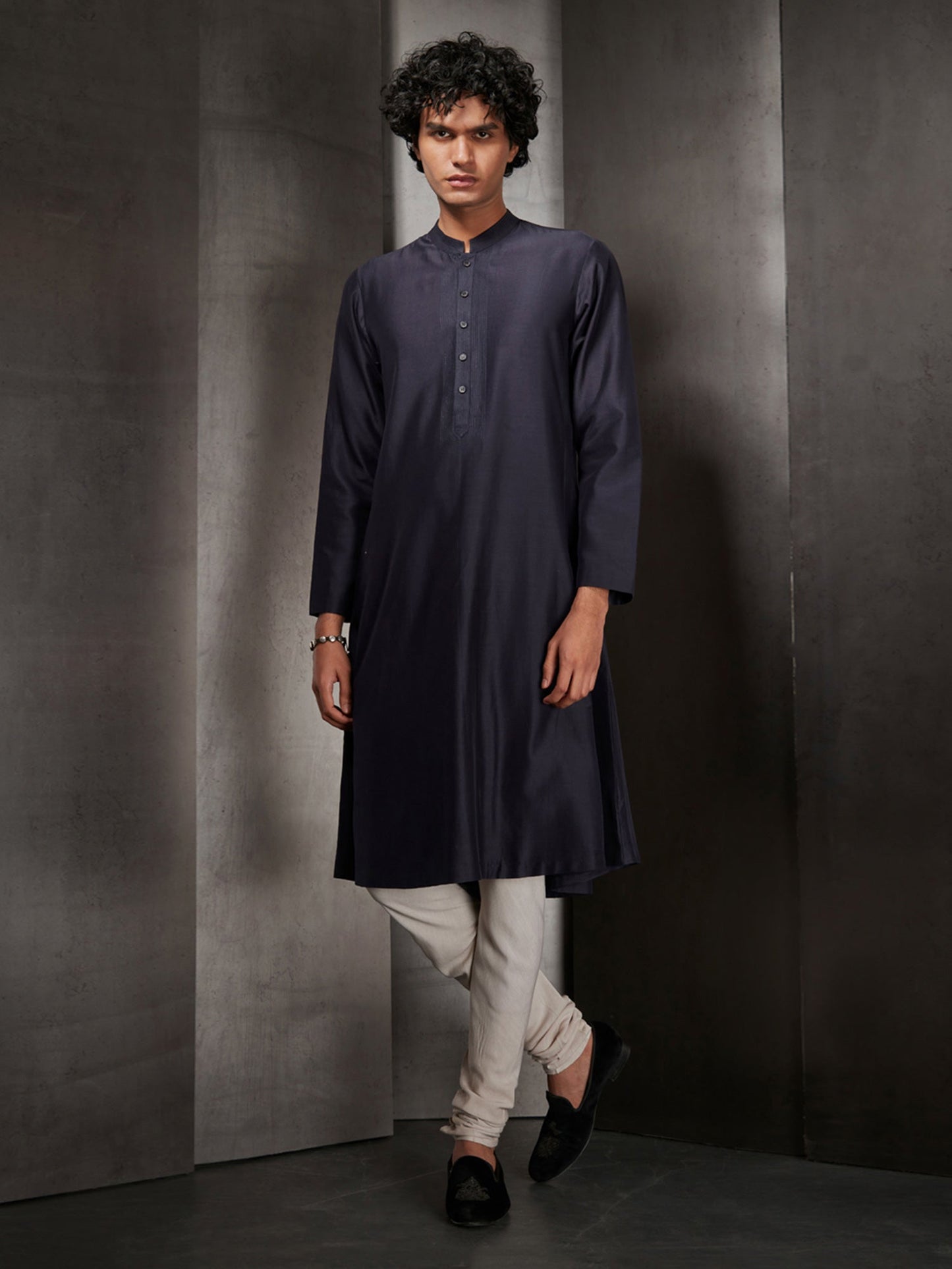 Navy A-line Kurta Set