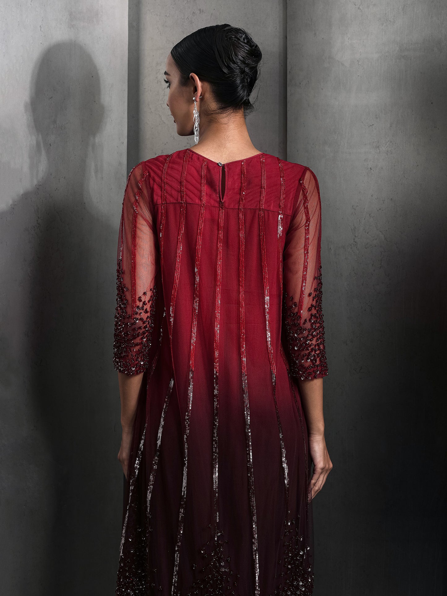 Yoke Embellished Ombre Kurta