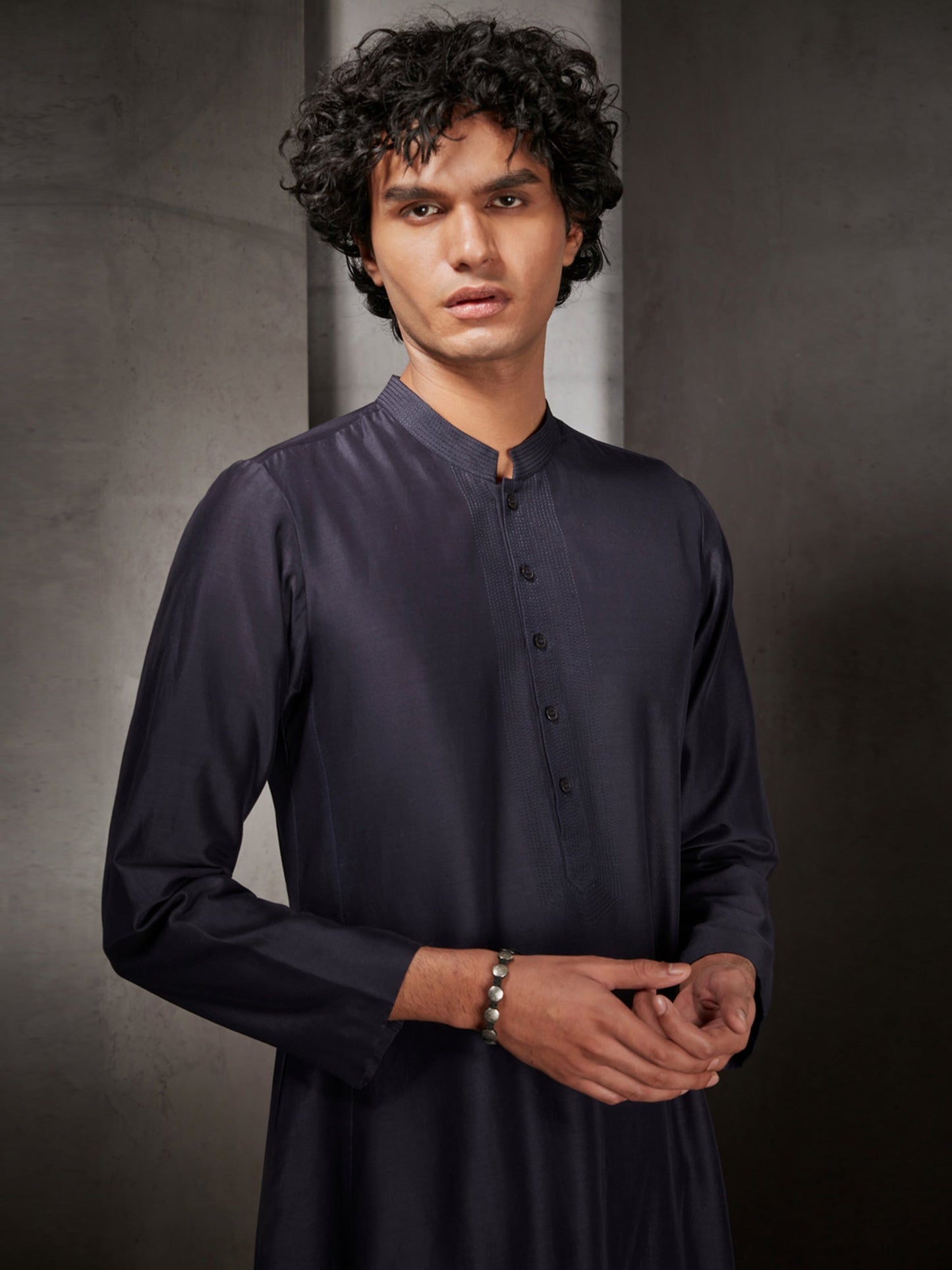 Navy A-line Kurta Set