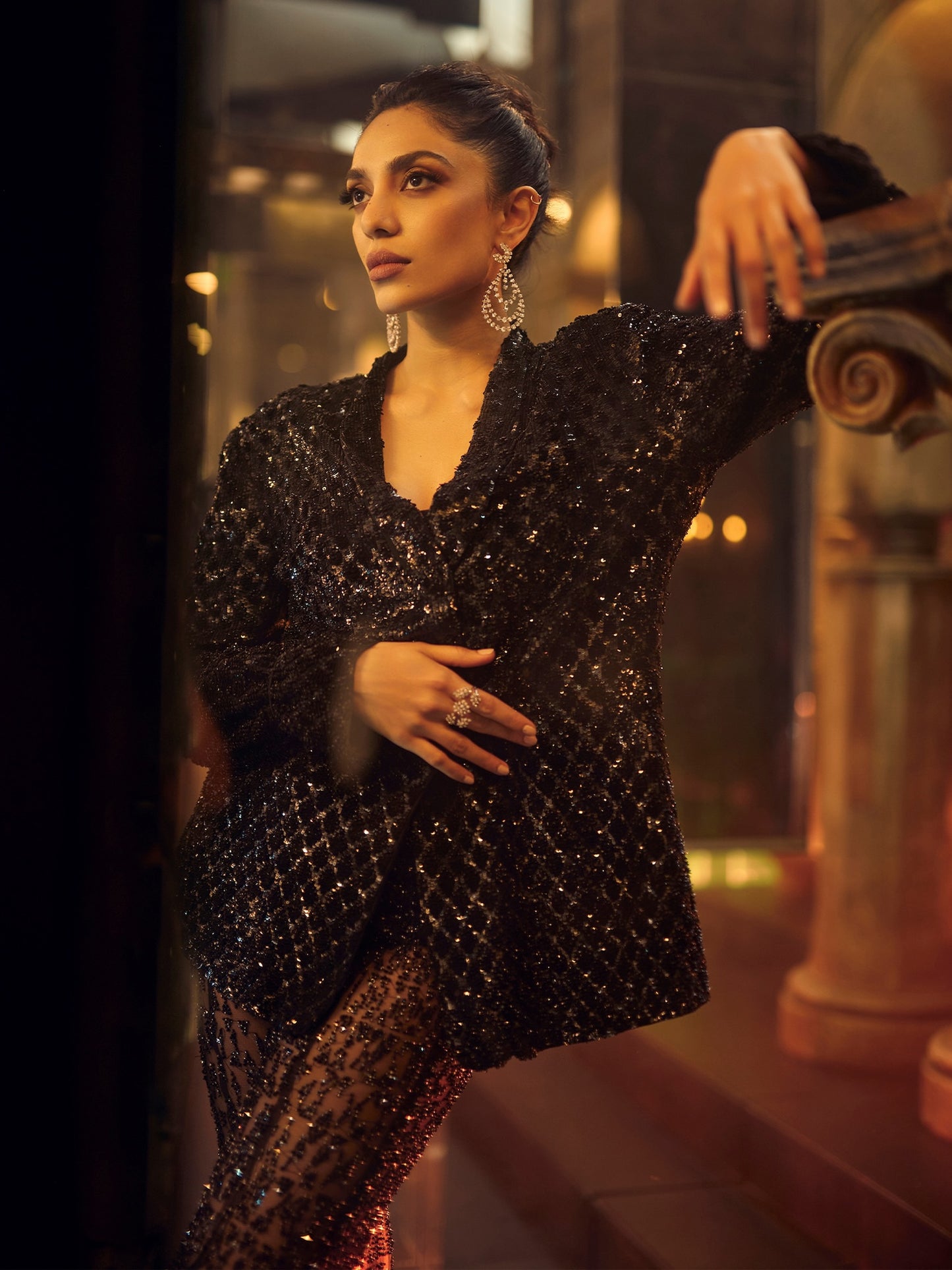 Sobhita Dhulipala In Sheeted Jacket Set