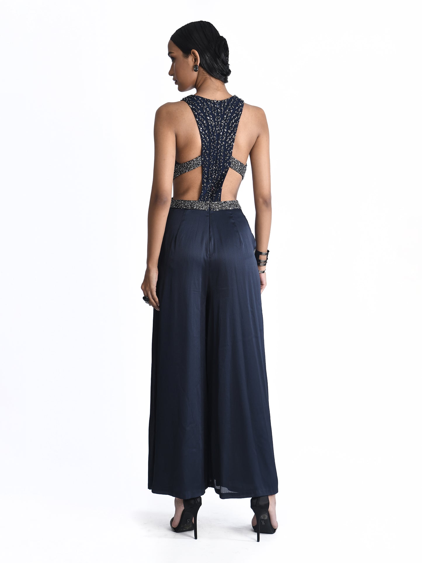 Navy Embellished Jumpsuit