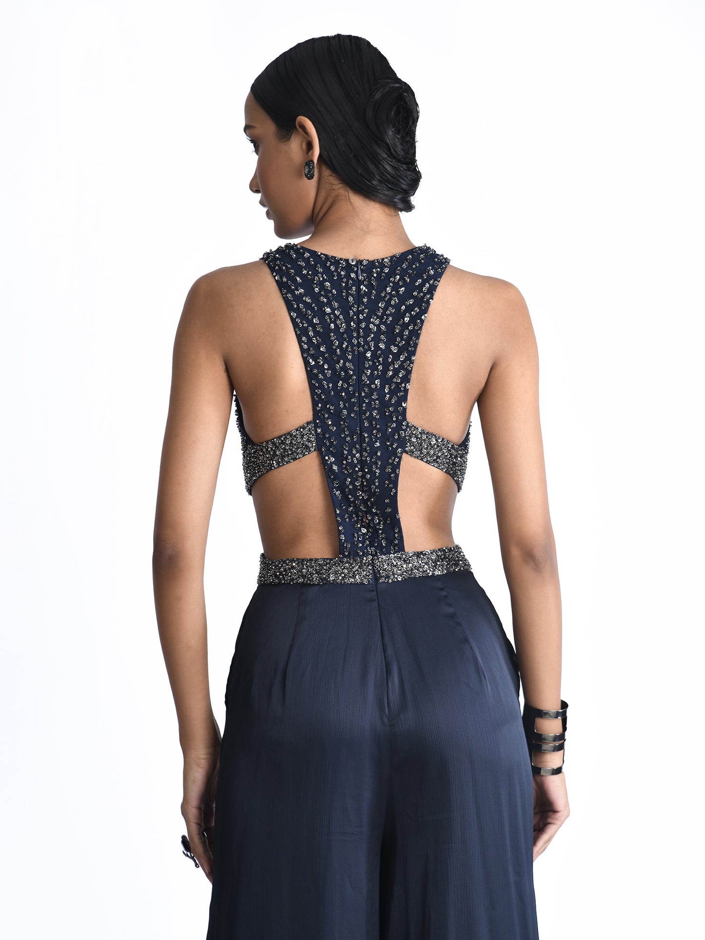 Navy Embellished Jumpsuit