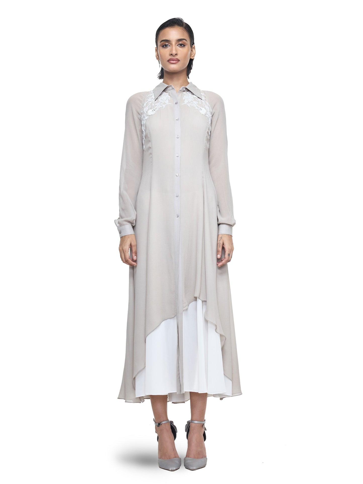 Cascading Collared Kaftan