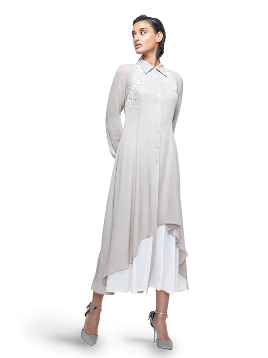 Cascading Collared Kaftan