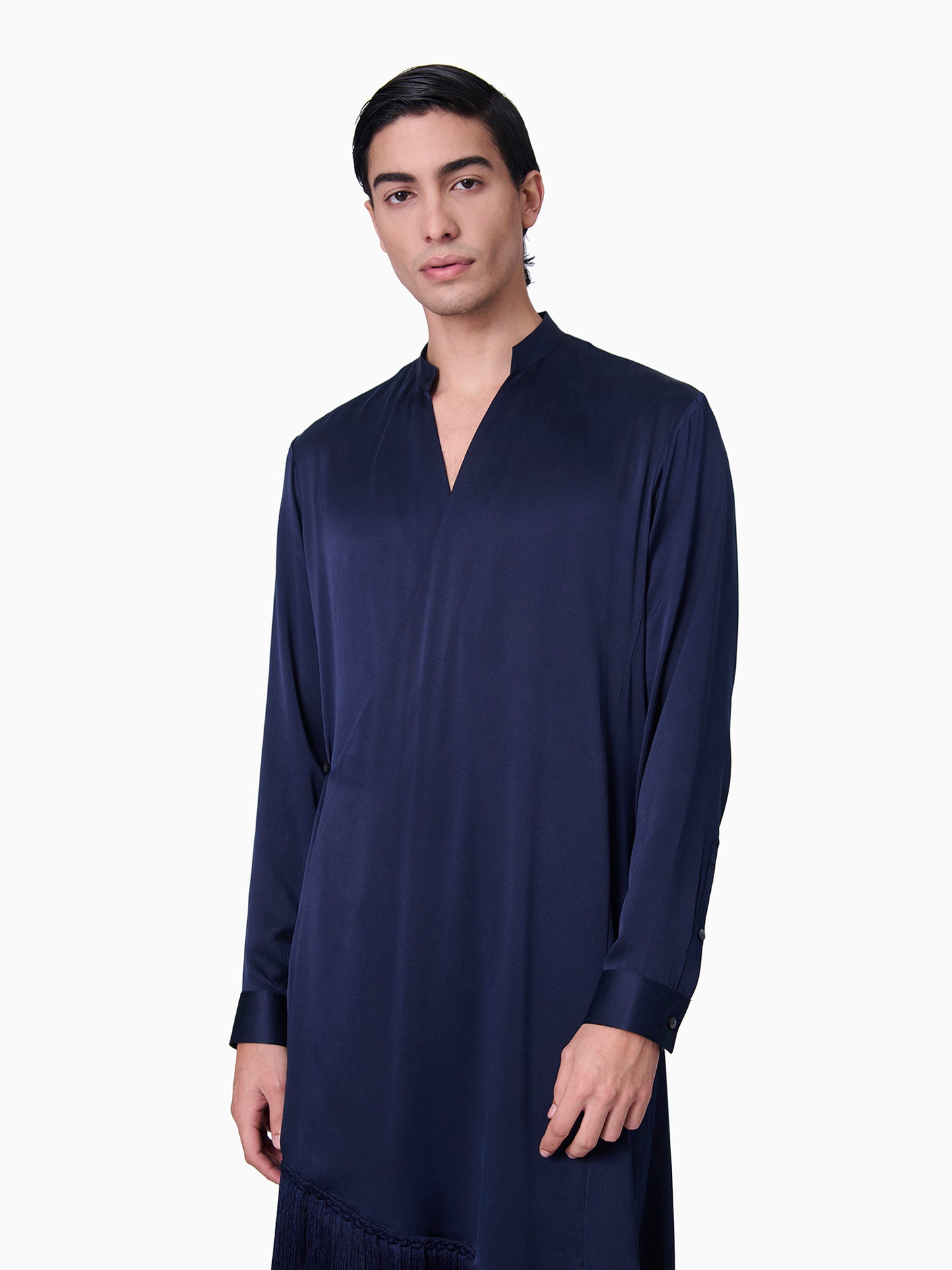 Navy Blue Draped Kurta