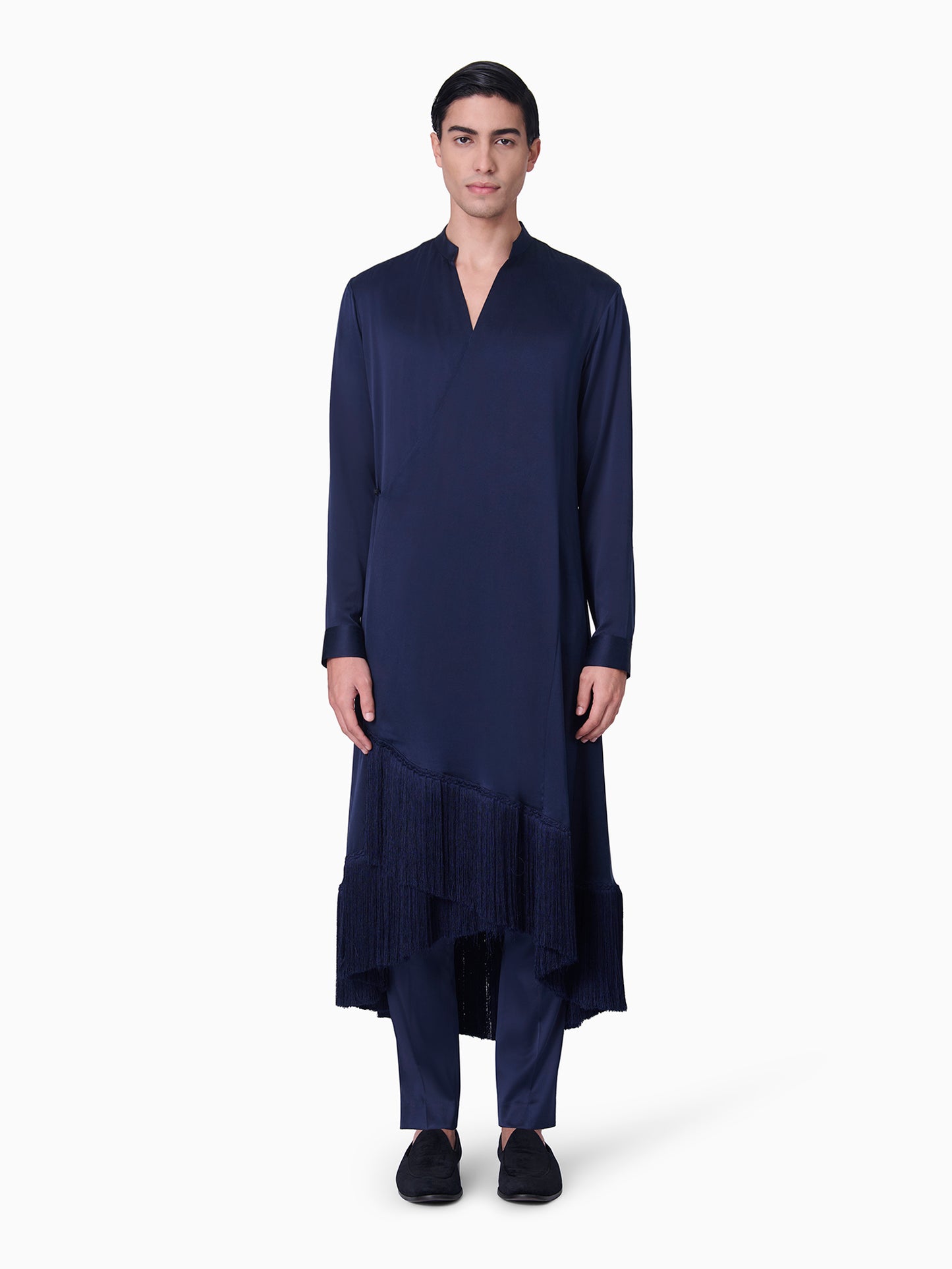 Navy Blue Draped Kurta