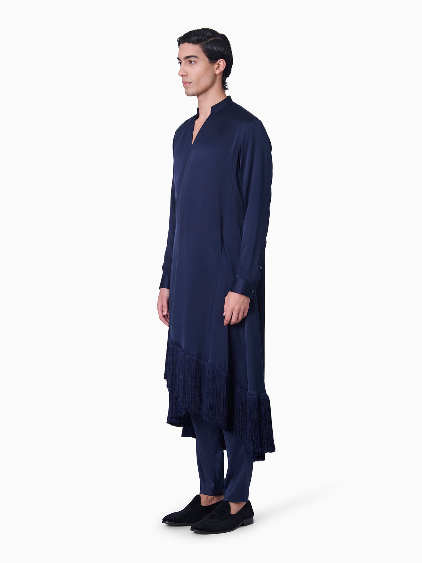 Navy Blue Draped Kurta