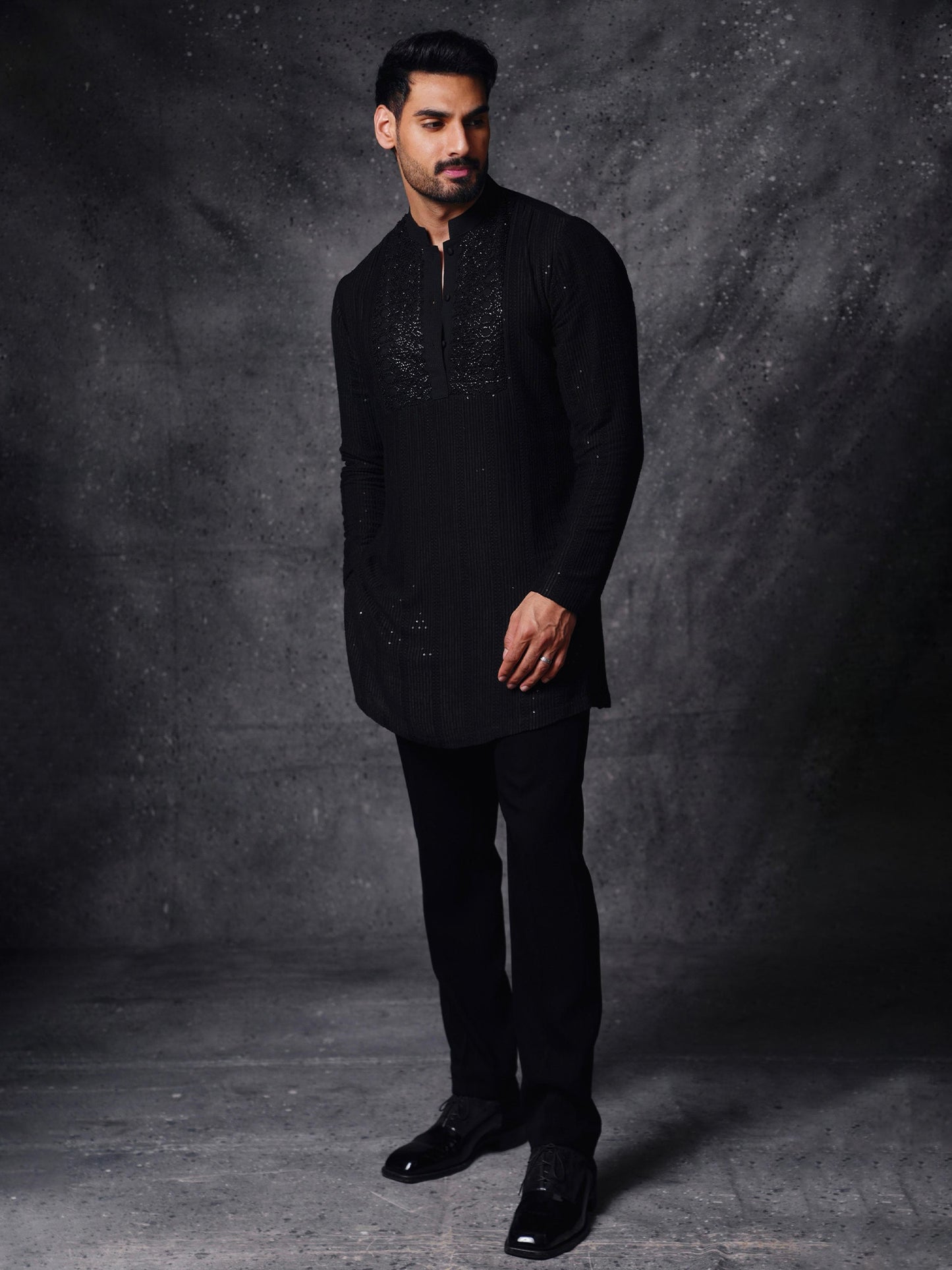 Ahan Shetty In Embellished Black Kurta