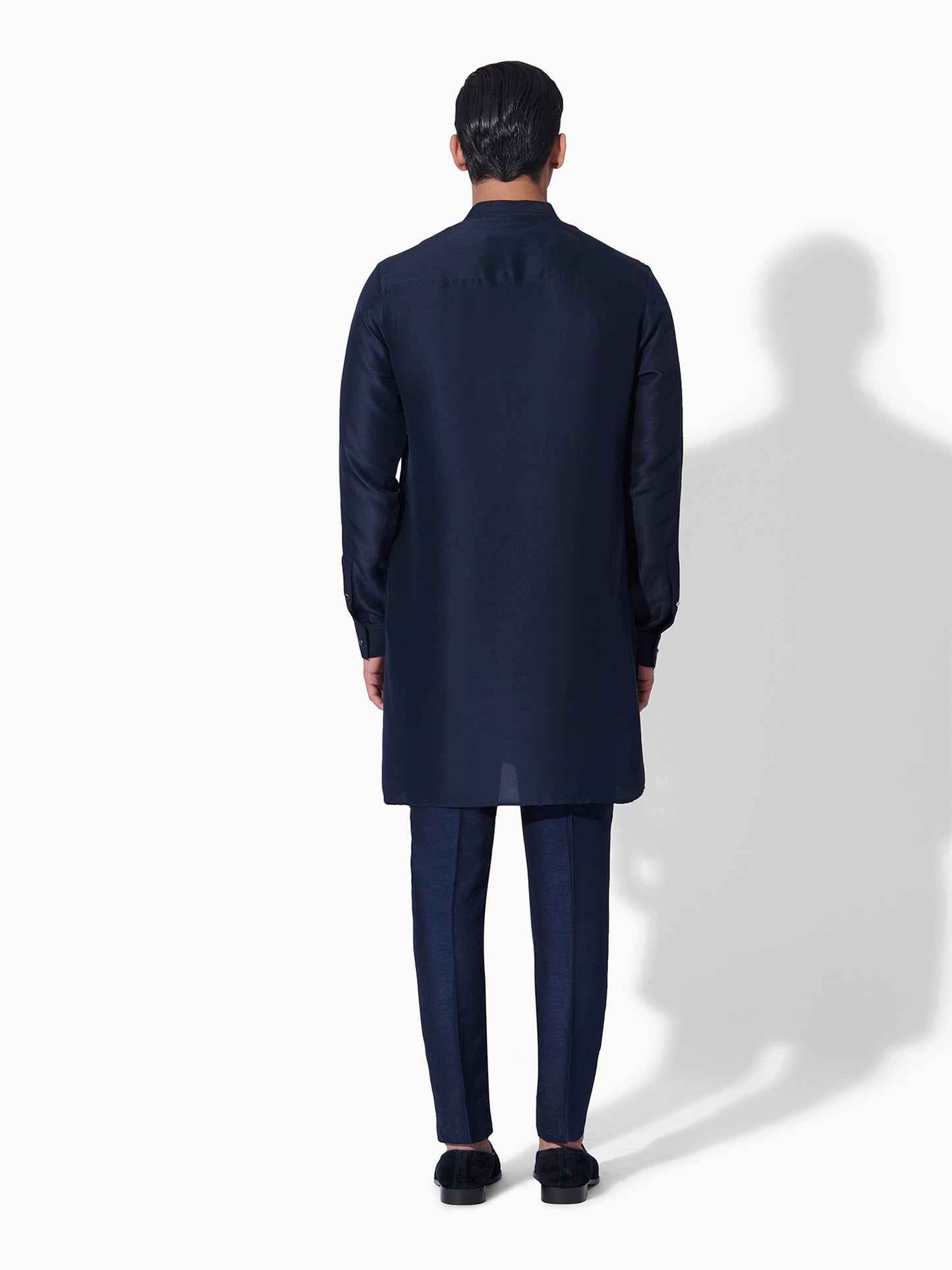 French Navy Pin-Tuck Kurta Set