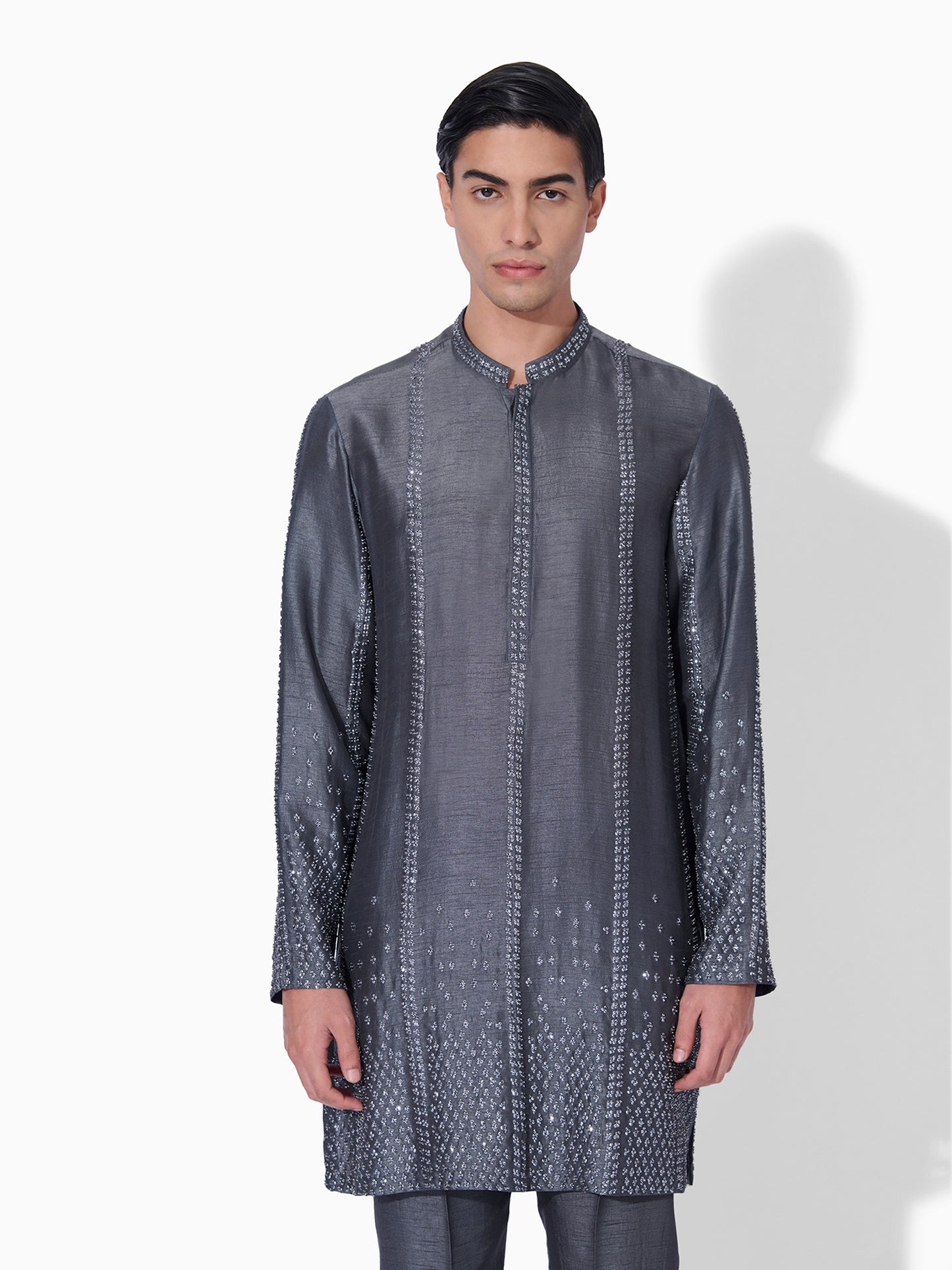 Steel Grey Straight-Cut Kurta Set