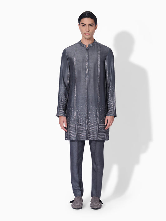 Steel Grey Straight-Cut Kurta Set