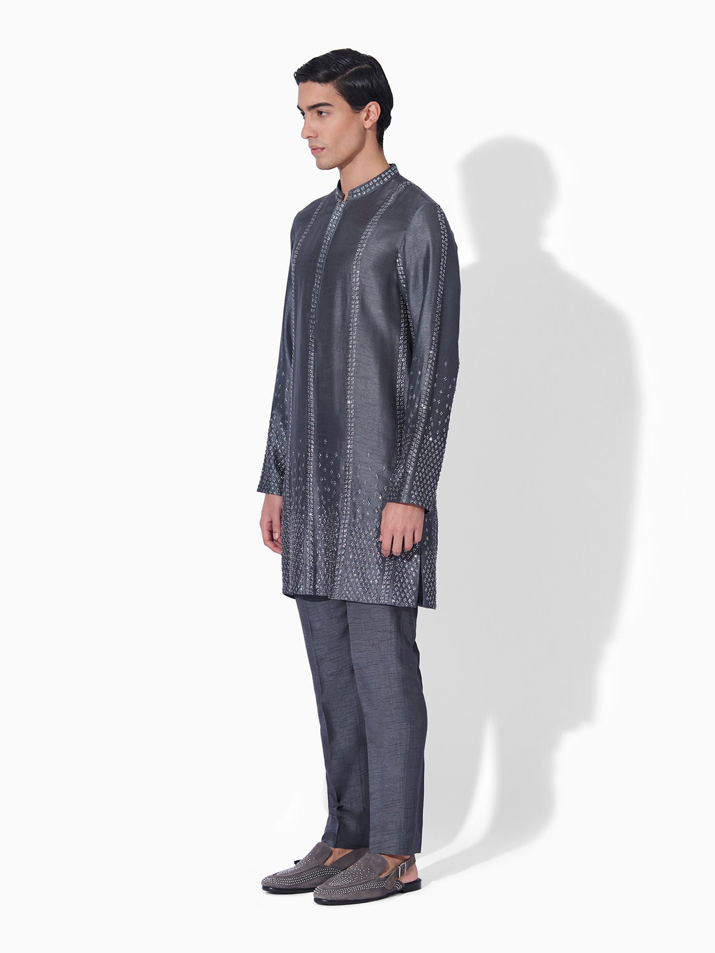 Steel Grey Straight-Cut Kurta Set