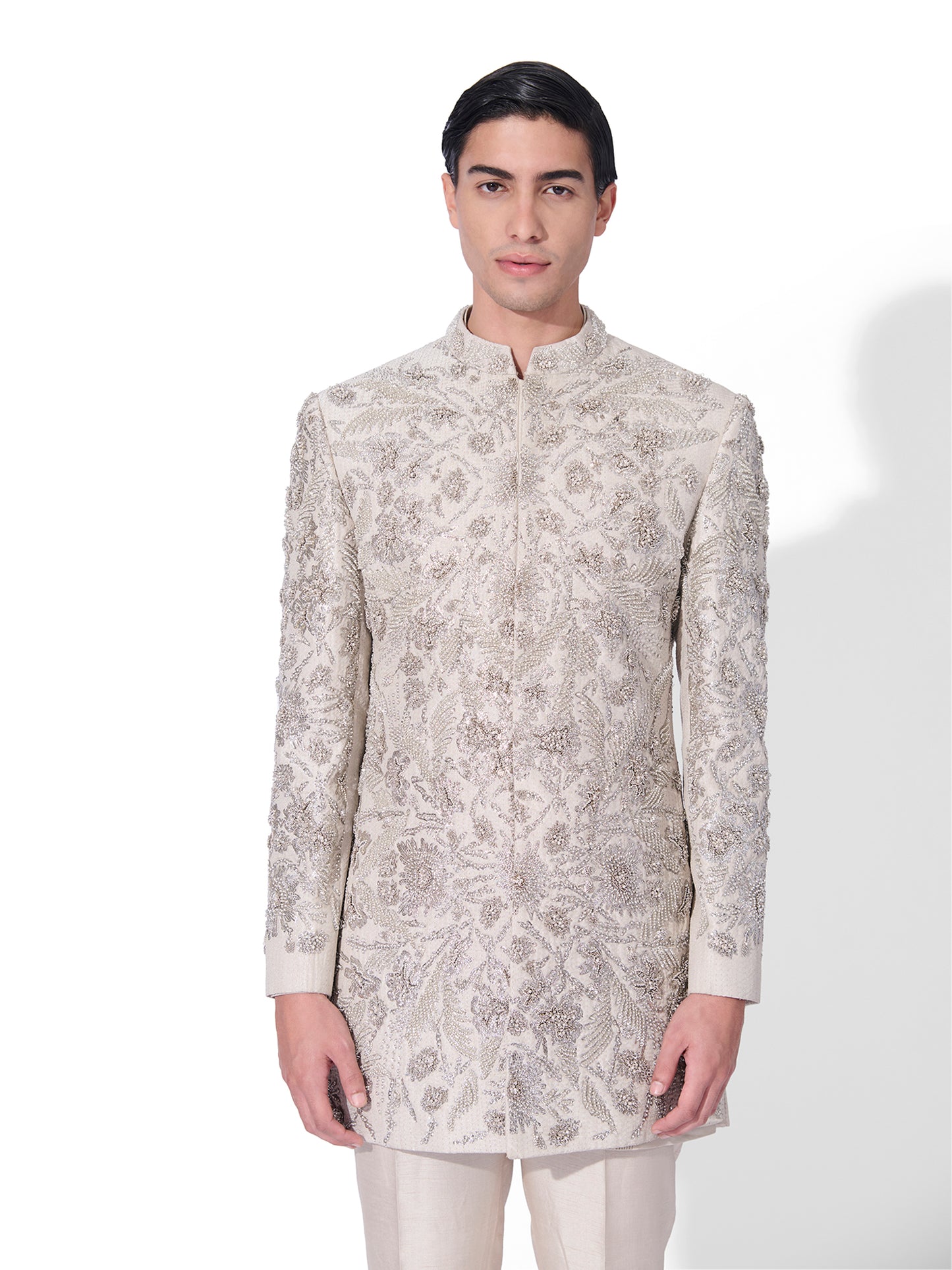 Floral Embroidered Sherwani Set