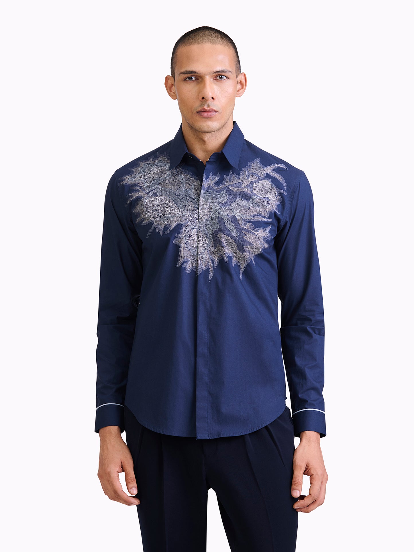 Celestial Bloom Embroidered Shirt