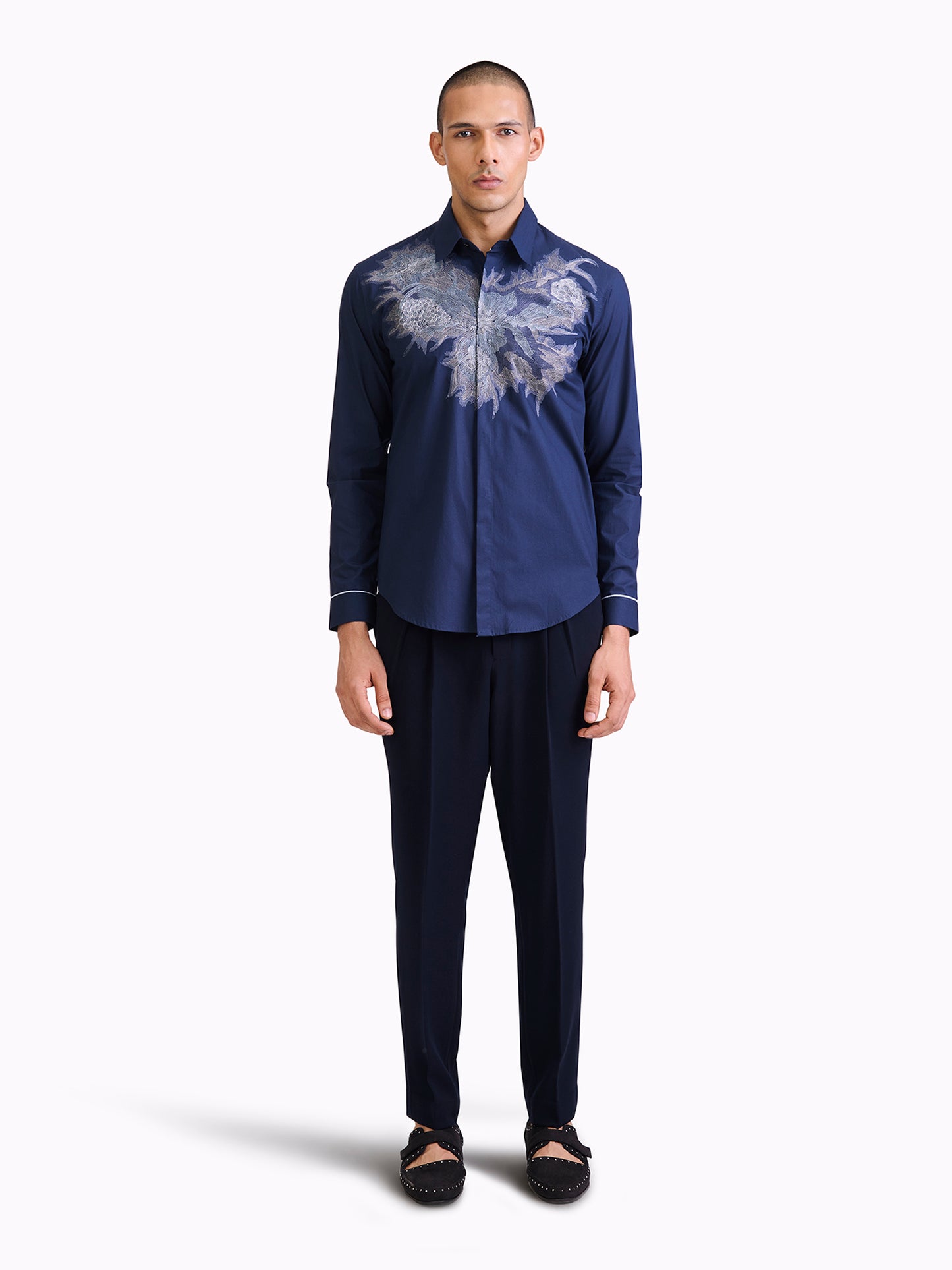 Celestial Bloom Embroidered Shirt