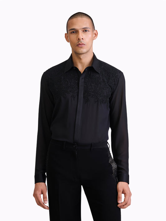 Noir Embellished Sheer Shirt