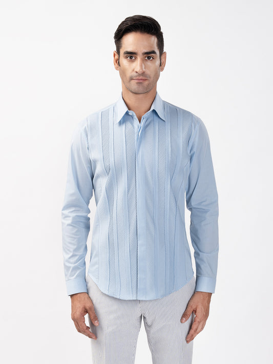 Herringbone Pintuck Shirt