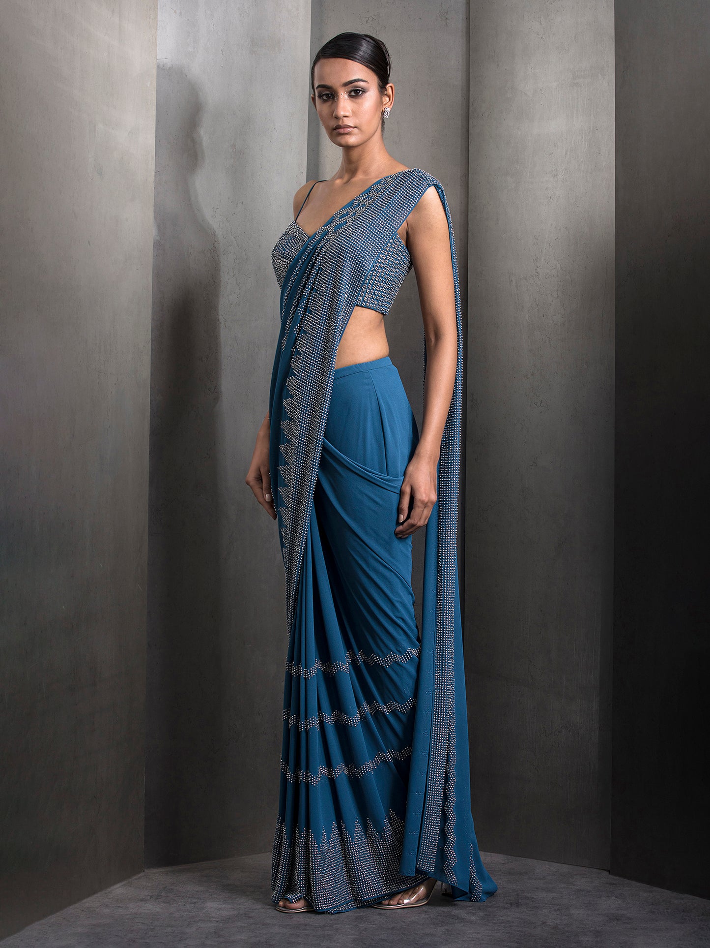 Pre Stitched Embellished Sari