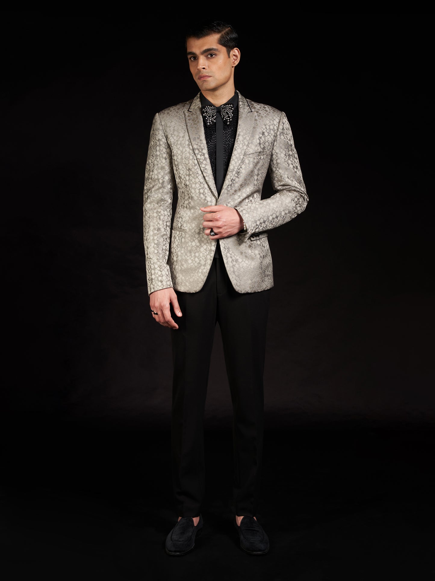 Steel Grey Textured Suit