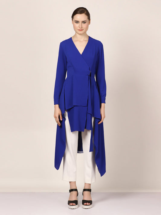 Asymmetric Tie Up Crepe Top