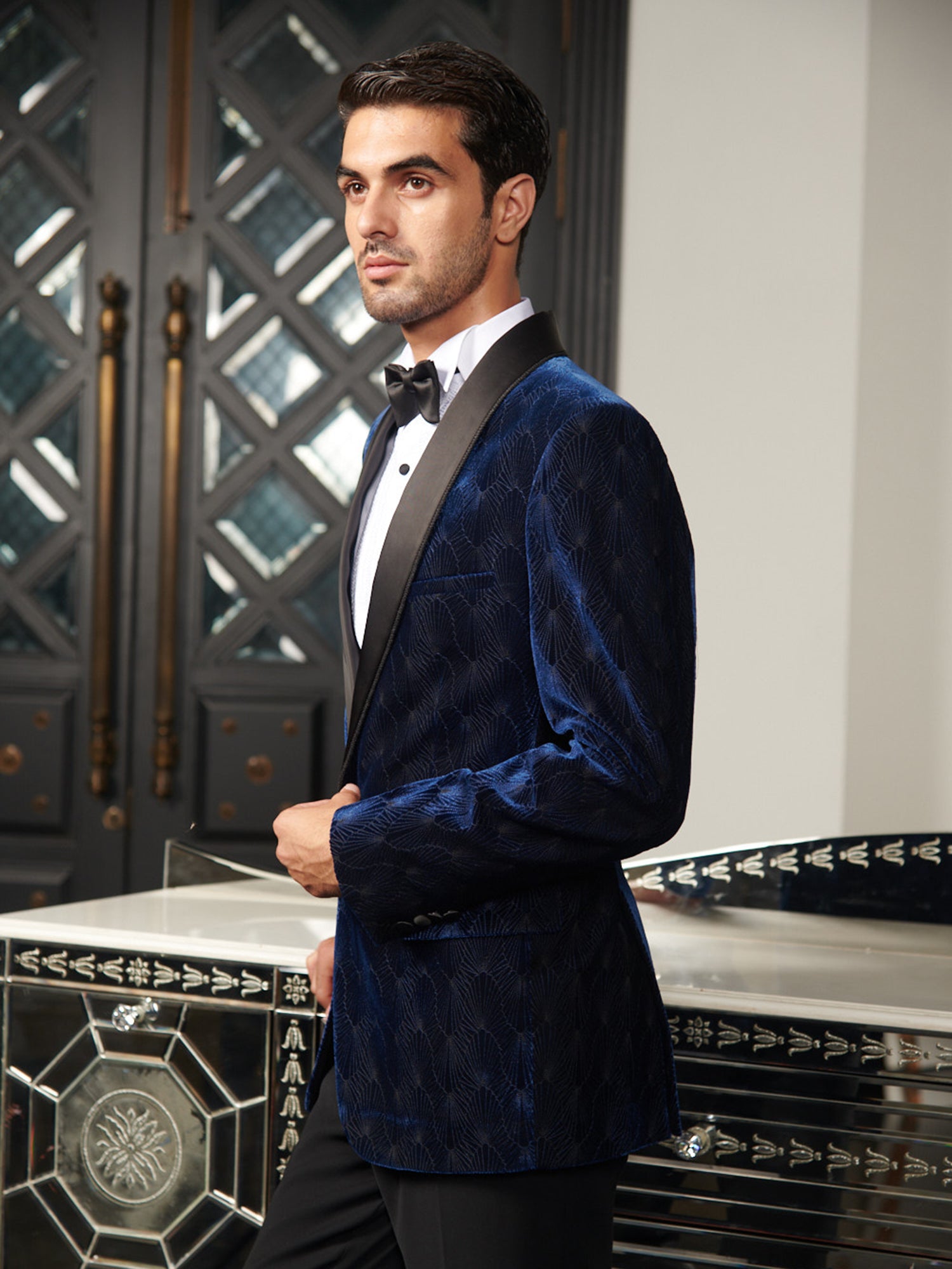 Blue on sale velvet tuxedo