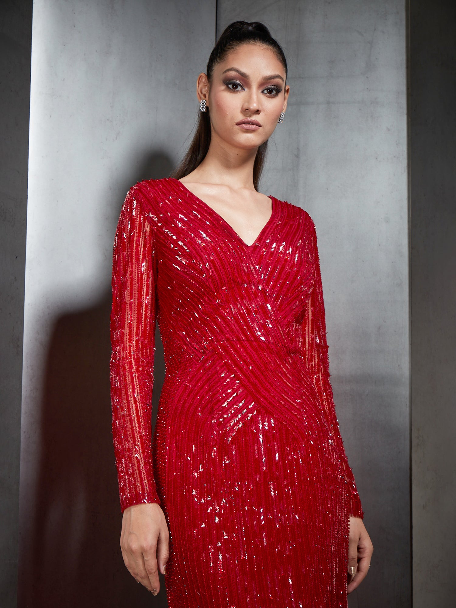 Cue red sequin clearance dress