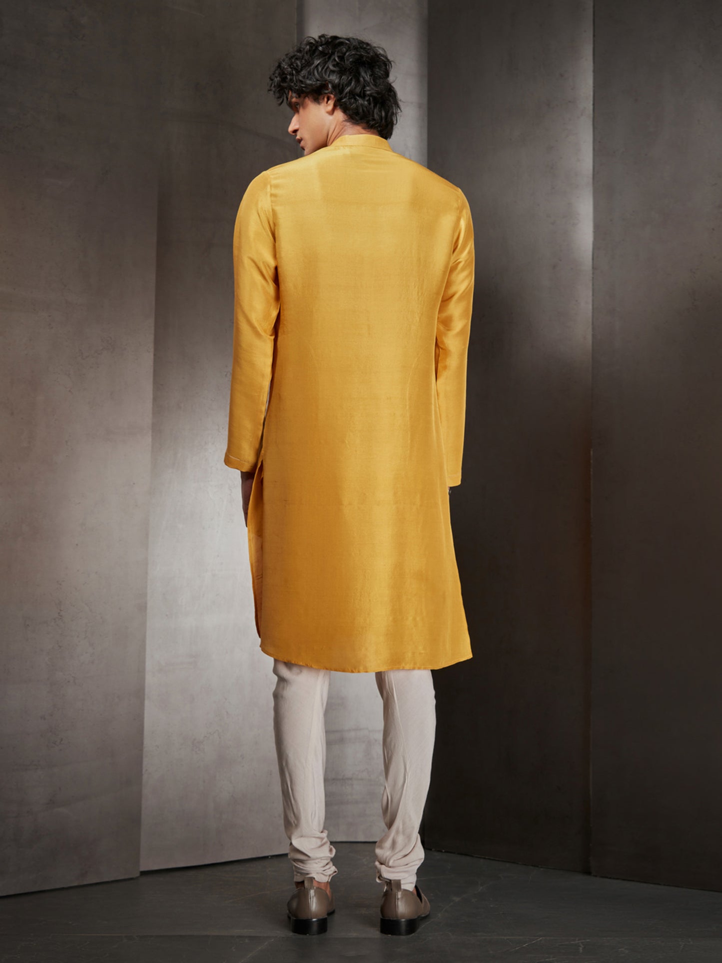 Long Kurta With A Hand Embroidered Yoke Set