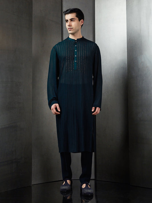 Spaced Out Pintuck Kurta Set